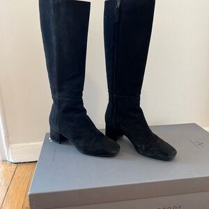 Aquatali Wheatherproof Suede Black Knee-High Boots
